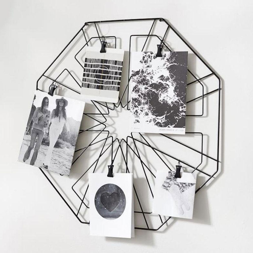 Wall Organizer, (Grista Metals) GM-SO-H-02,  Photo Holder, Wall Grid with Octagonal Shape, Photo Holder - VT2214