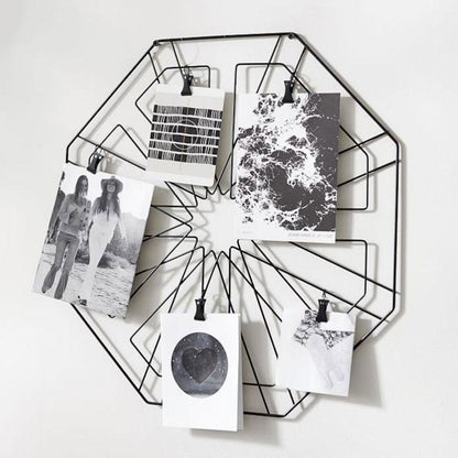 Wall Organizer, (Grista Metals) GM-SO-H-02,  Photo Holder, Wall Grid with Octagonal Shape, Photo Holder - VT2214
