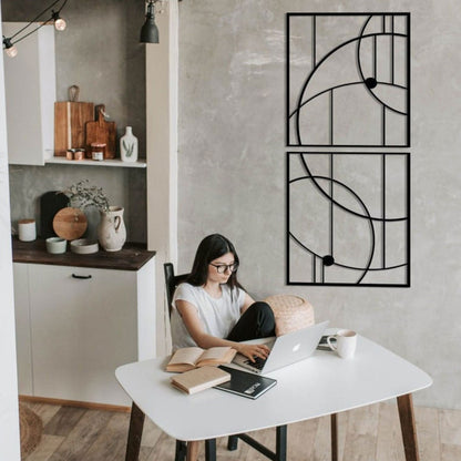 Wall Organizer, (Grista Metals) GM-WD-W-06, Geometric Large Decorations, Metal Wall Art Decor, Wall Art- VT2220