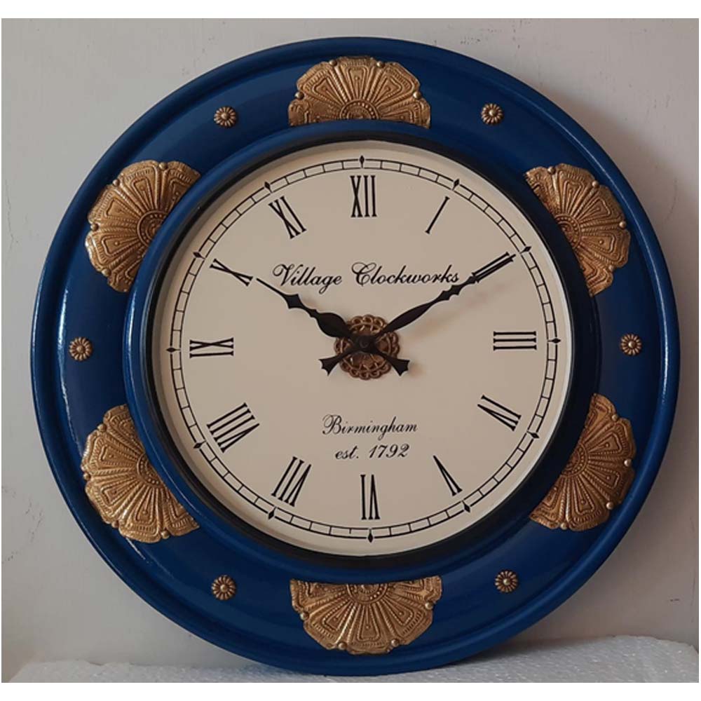 Wall Clock, NP-001, 
Wooden Base with Colorfull Finish with Brass Fitting Clock, Wall Clock - VT2221