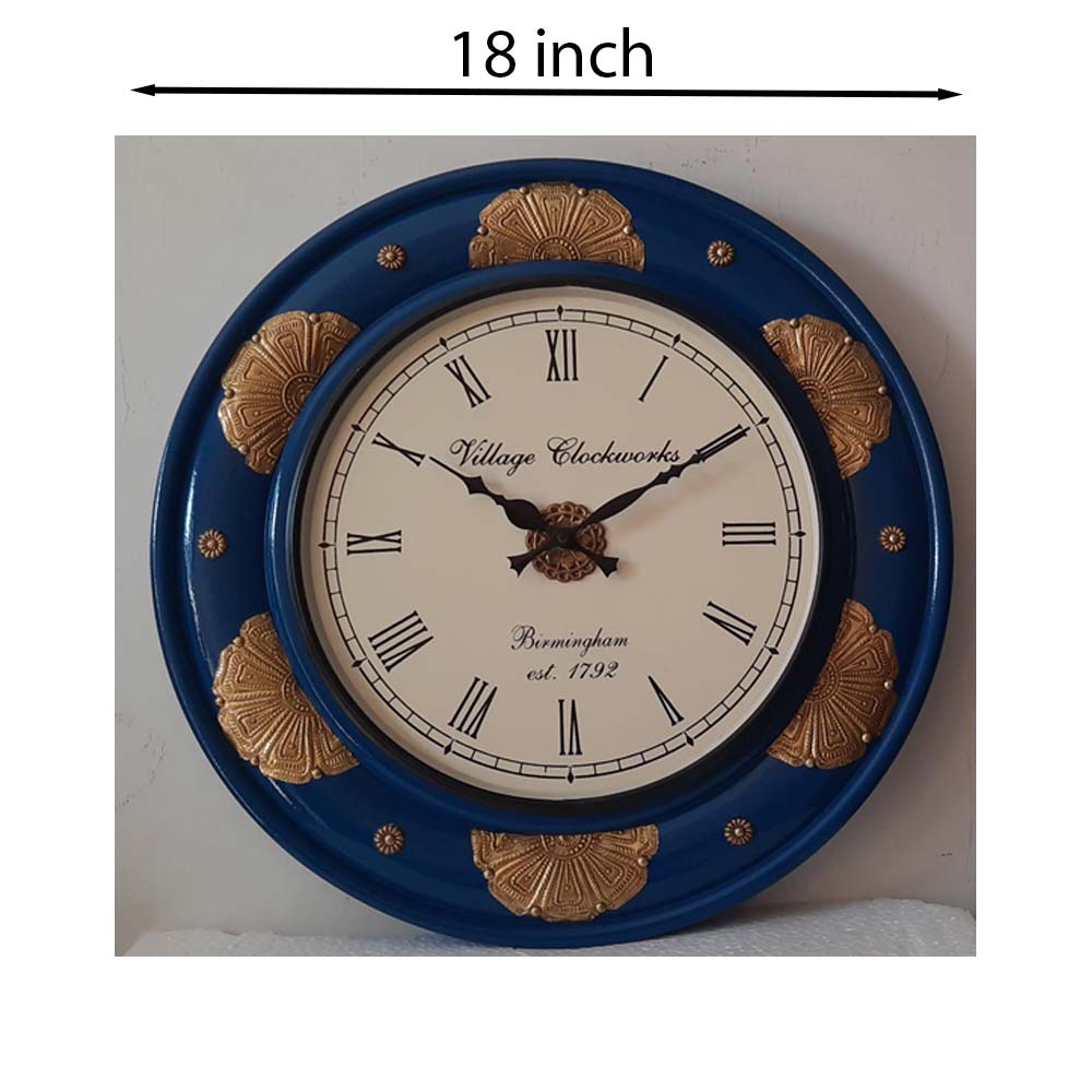 Wall Clock, NP-001, 
Wooden Base with Colorfull Finish with Brass Fitting Clock, Wall Clock - VT2221