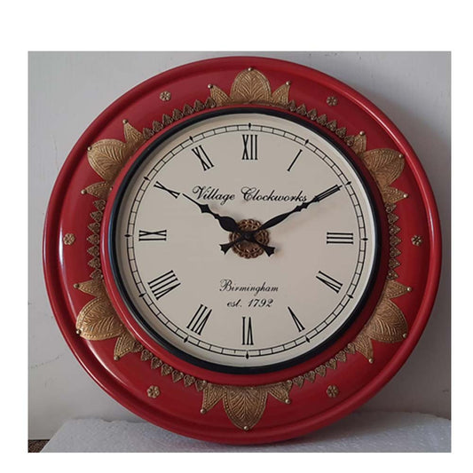 Wall Clock, NP-002, 
Wooden Base with Colorfull Finish with Brass Fitting Clock, Wall Clock - VT2222