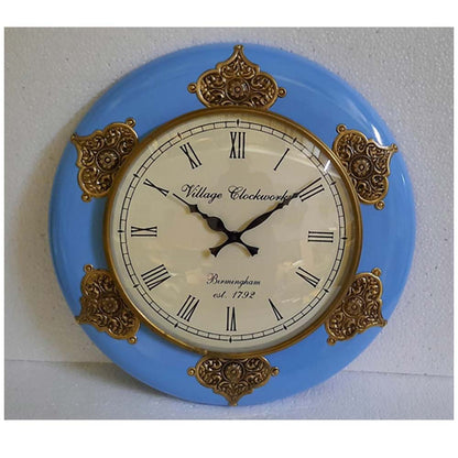 Wall Clock, NP-003, 
Wooden Base with Colorfull Finish with Brass Fitting Clock, Wall Clock - VT2223