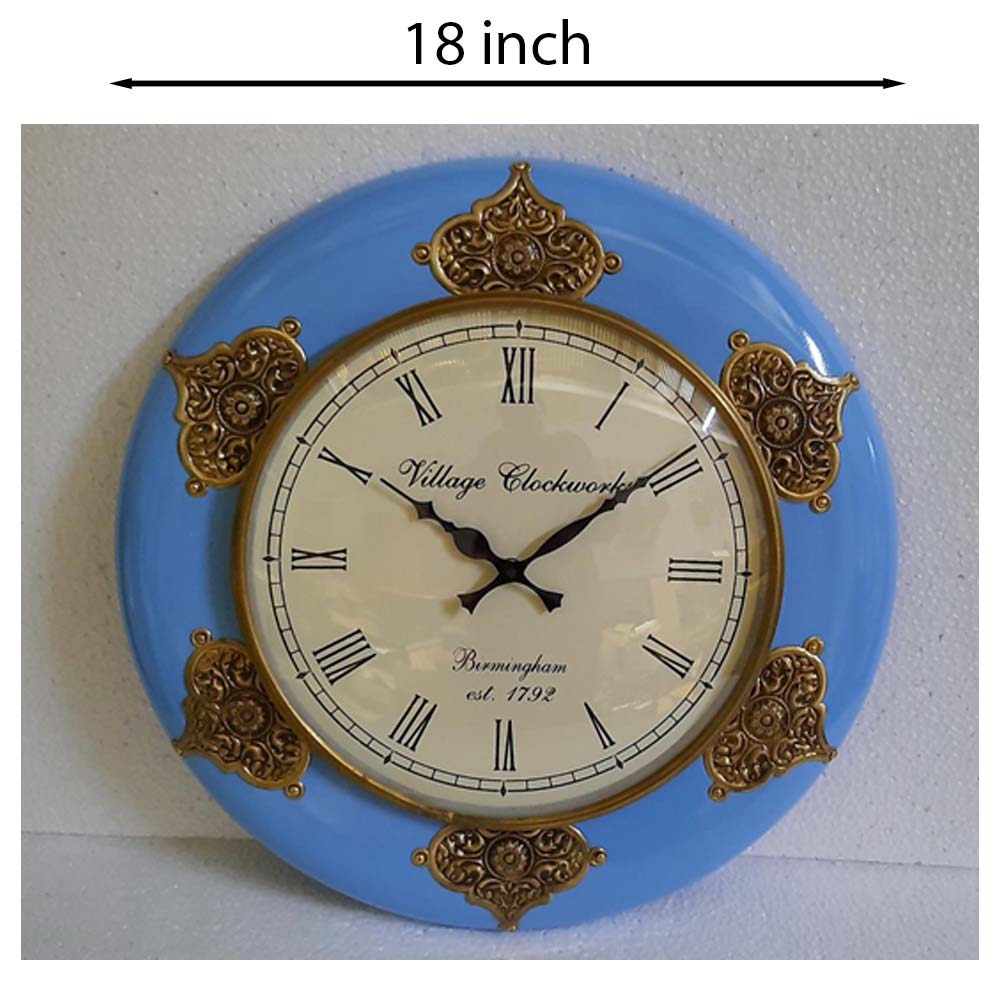 Wall Clock, NP-003, 
Wooden Base with Colorfull Finish with Brass Fitting Clock, Wall Clock - VT2223