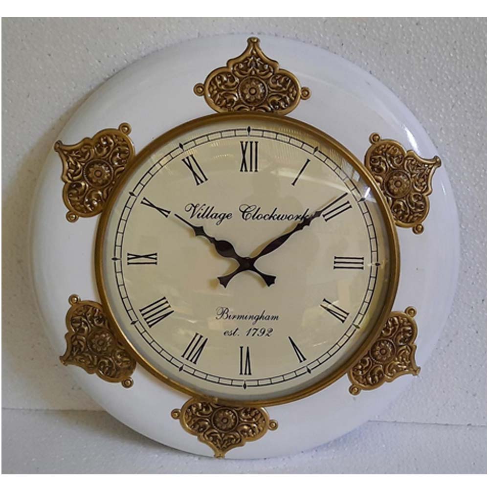 Wall Clock, NP-004, 
Wooden Base with Colorfull Finish with Brass Fitting Clock, Wall Clock - VT2224