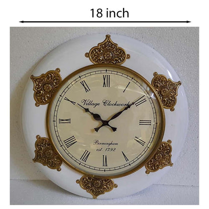 Wall Clock, NP-004, 
Wooden Base with Colorfull Finish with Brass Fitting Clock, Wall Clock - VT2224