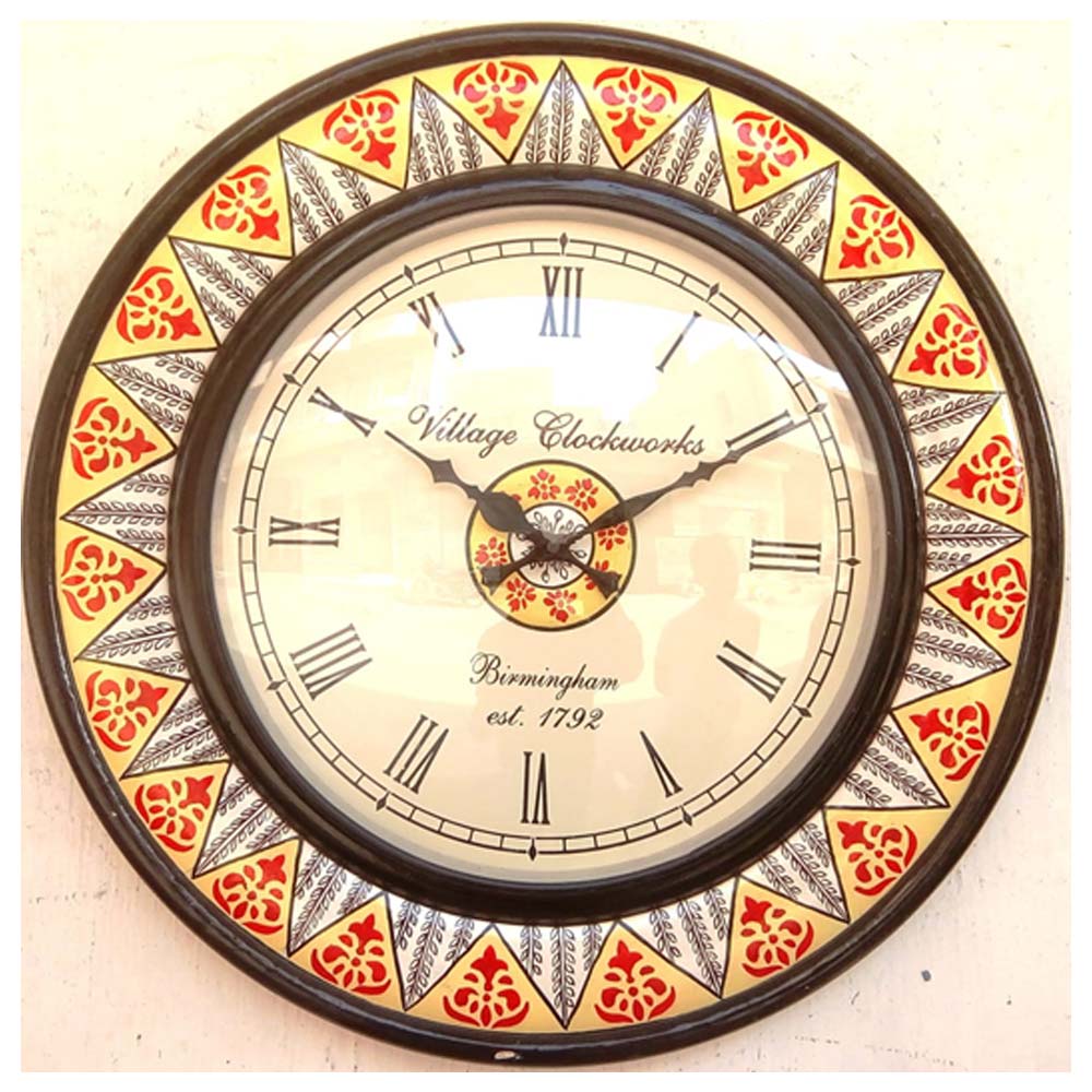 Wall Clock, NP-007, 
Wooden Base With Hand Paint Clock, Wall Clock - VT2227