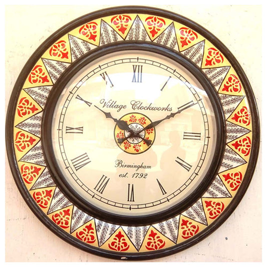 Wall Clock, NP-007, 
Wooden Base With Hand Paint Clock, Wall Clock - VT2227