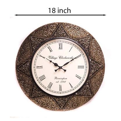 Wall Clock, NP-016, 
Wooden Base with Colorfull Finish with Polish + Brass Fitting Clock, Wall Clock - VT2237