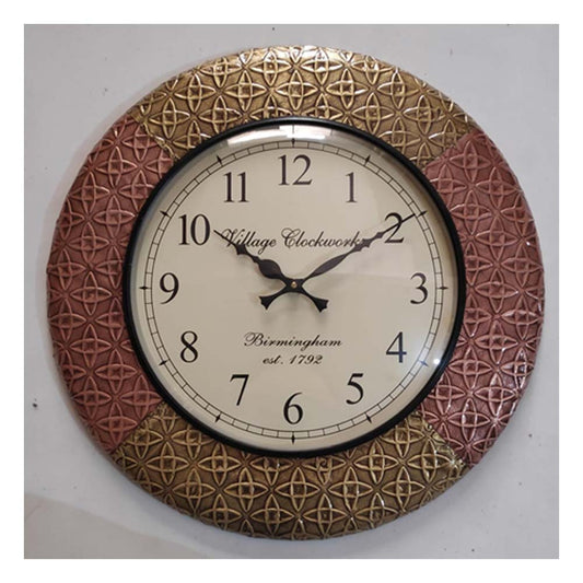 Wall Clock, NP-021, 
Wooden Base with Polish Channel Brass Clock, Wall Clock - VT2242