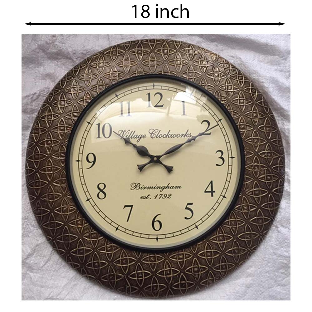 Wall Clock, NP-023, 
Wooden Base with Emboss Brass Clock, Wall Clock - VT2244