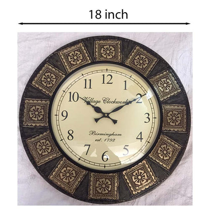 Wall Clock, NP-025, 
Wooden Base with Emboss Brass Clock, Wall Clock - VT2246