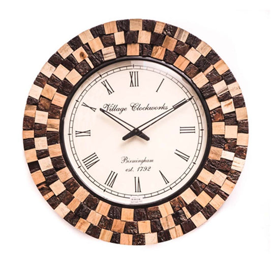 Wall Clock, NP-029, 
Wooden Base with Glass Work Clock, Wall Clock - VT2250