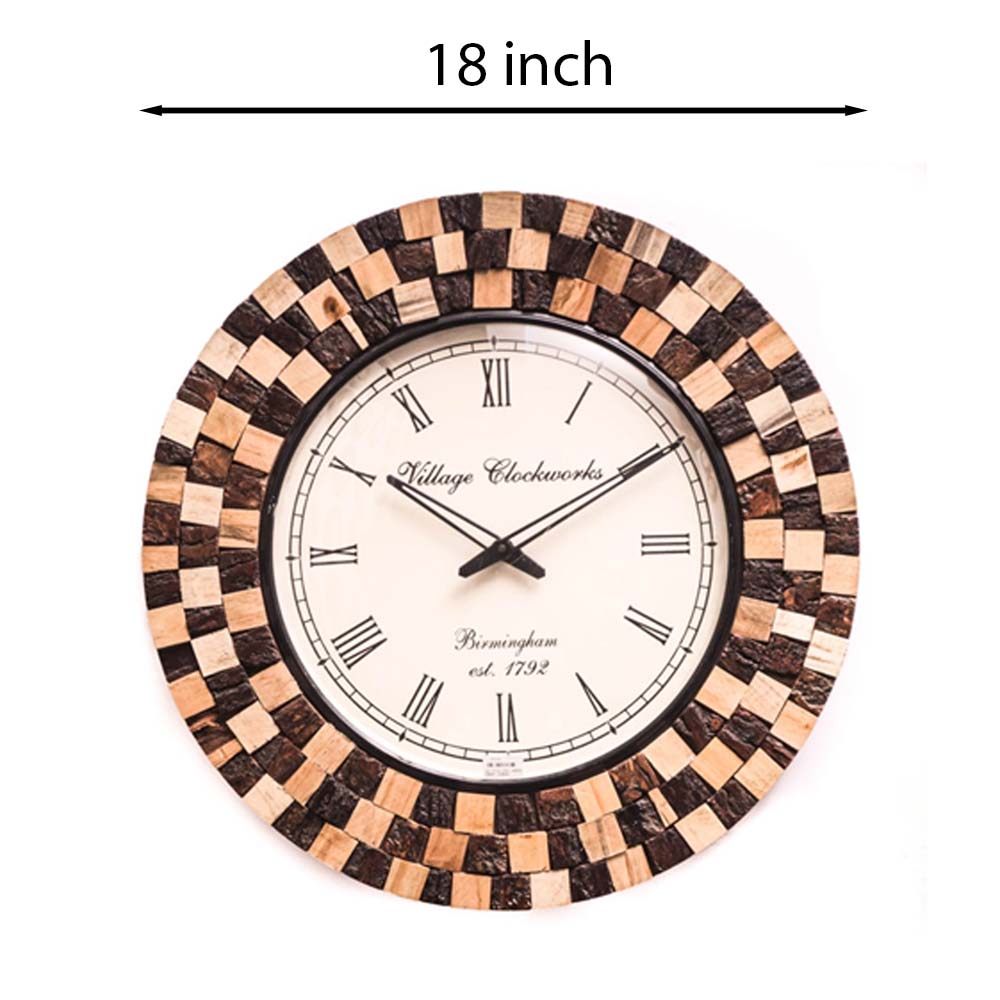 Wall Clock, NP-029, 
Wooden Base with Glass Work Clock, Wall Clock - VT2250