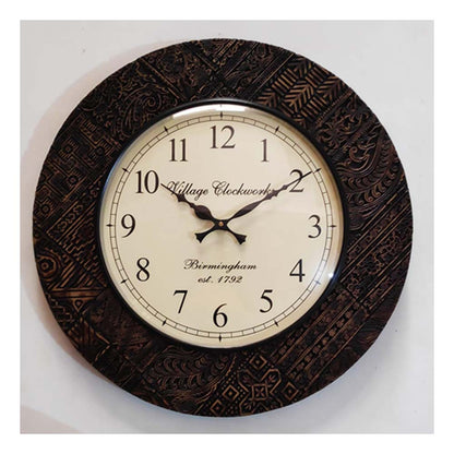 Wall Clock, NP-031 (NAVIKA PRODUCTION), 
Wooden Base Black Brown Clock, Wall Clock - VT2263