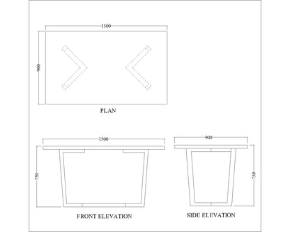 Buy White Dining Table with Golden MS Legs for Living Room - VT3059