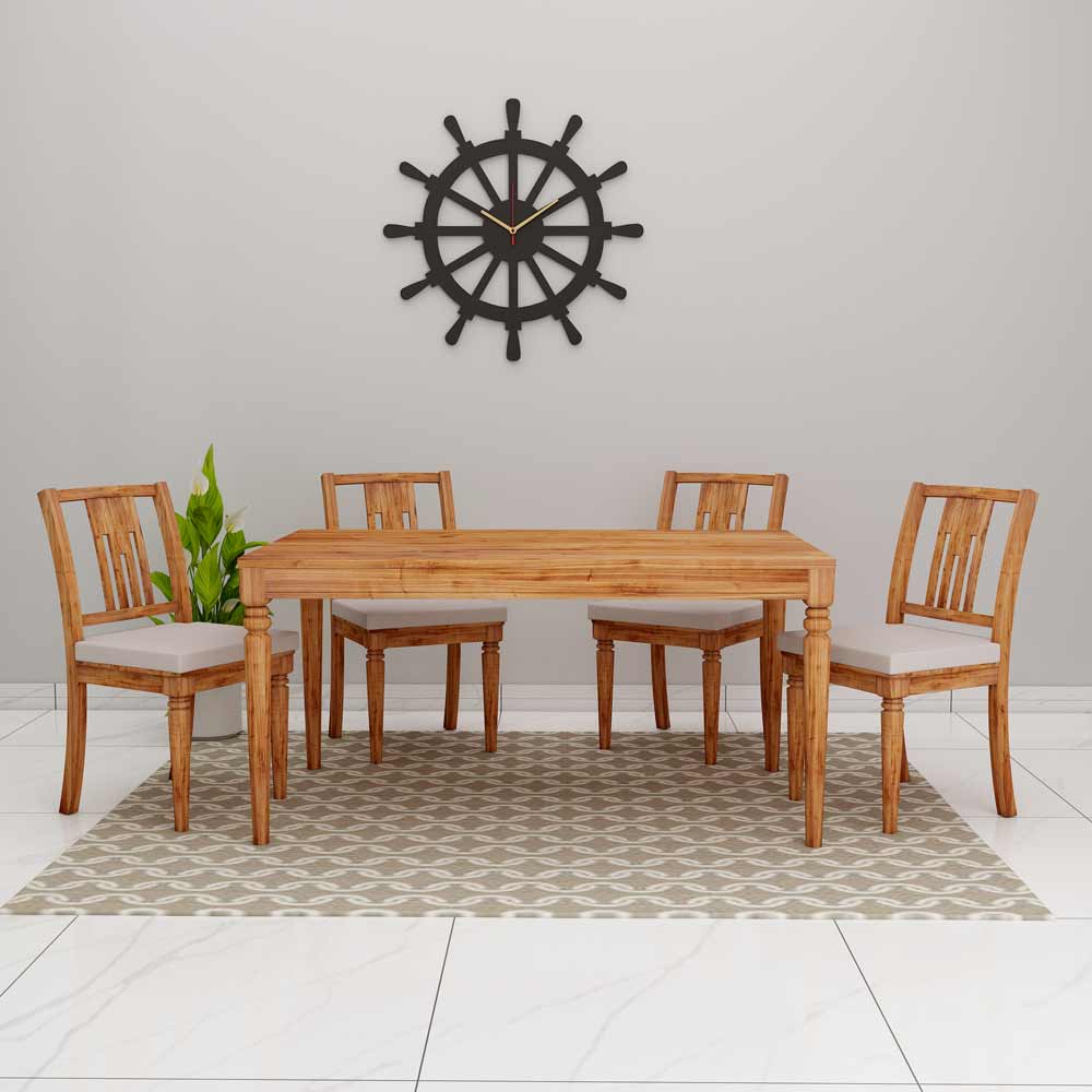 Affordable Dining Set with Table and 4 Chairs in Brown Color Wood - VT3061