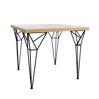 Affordable 4-Seater Dining Table with Natural Wood and Black Color by RR Handicraft - VT3064