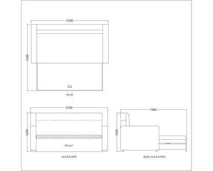 Sofa Cum Beds, Sofa Cum Beds in Blue Color, Sofa Cum Beds with Storage, Sofa Cum Beds - VT4066