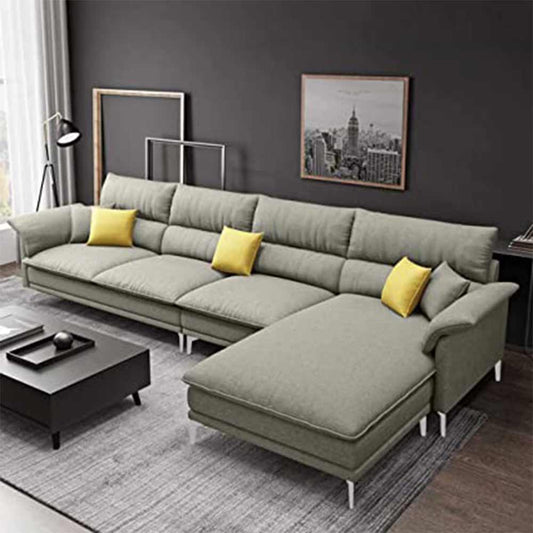 L Shape Sofa, L Shape Sofa in Green Color, L Shape Sofa Set with Cushions, L Shape Sofa -VT4076