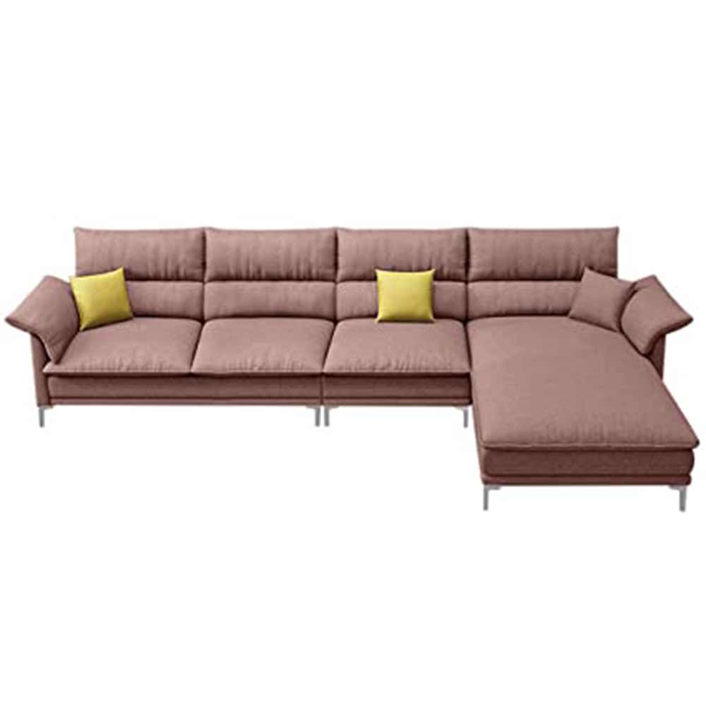 L Shape Sofa, L Shape Sofa in Pink Color, L Shape Sofa Set with Cushions, L Shape Sofa -VT4078