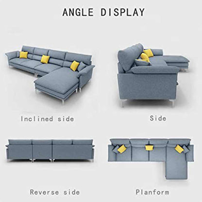 L Shape Sofa, L Shape Sofa in Grey Color, L Shape Sofa Set with Cushions, L Shape Sofa -VT4079