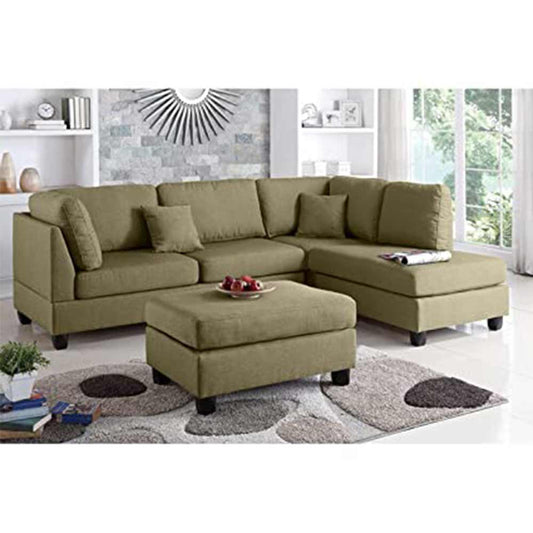 L Shape Sofa, L Shape Sofa in Brown Color, L Shape Sofa Set with Cushions, L Shape Sofa -VT4085