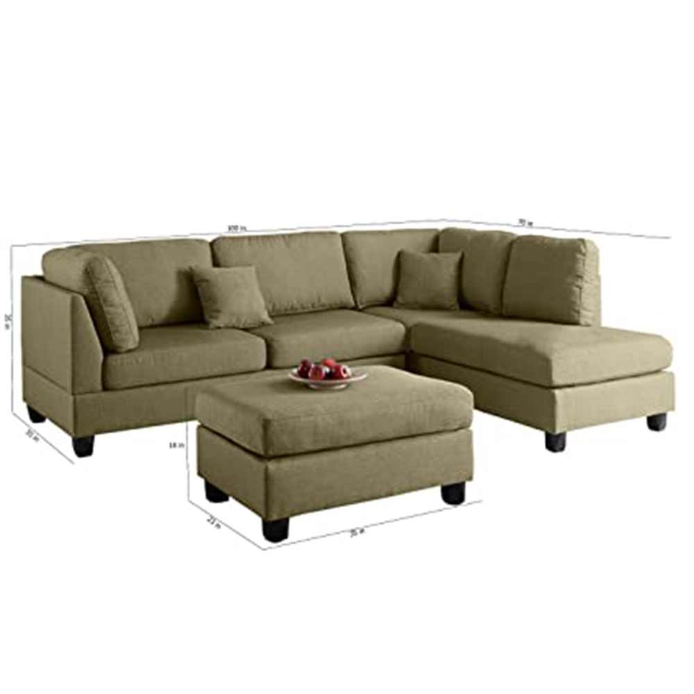 L Shape Sofa, L Shape Sofa in Brown Color, L Shape Sofa Set with Cushions, L Shape Sofa -VT4085