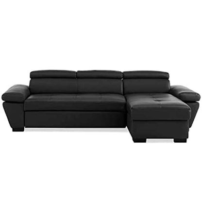 L Shape Sofa, L Shape Sofa in Black Color, L Shape Sofa Set with Cushions, L Shape Sofa -VT4095