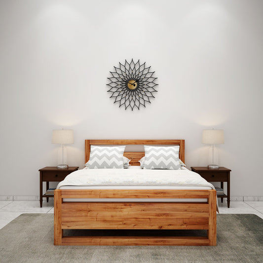 Queen Bed, Bed with Solid Wood, Bed with Brown Color, Queen Bed - VT5058