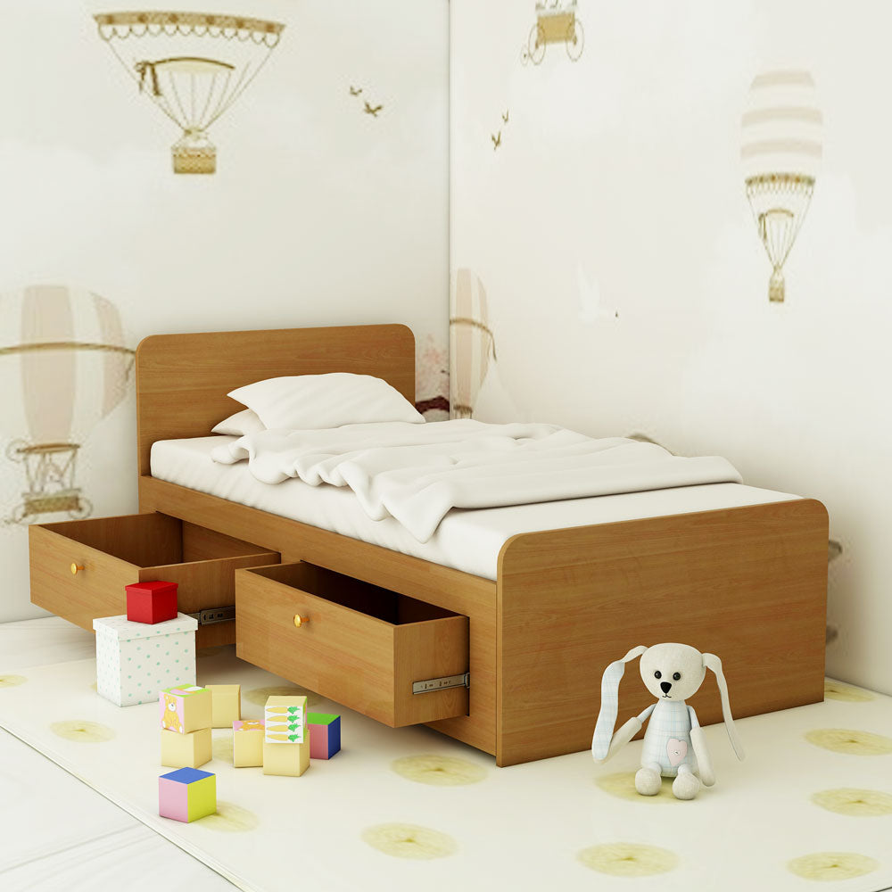 Single Bed, Sinle Bed in Wood Color, Single Bed for Kids, Single Bed - VT5063