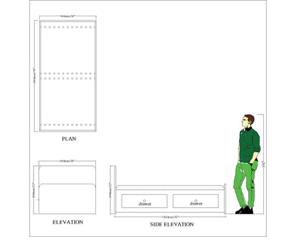 Single Bed, Sinle Bed in Wood Color, Single Bed for Kids, Single Bed - VT5063