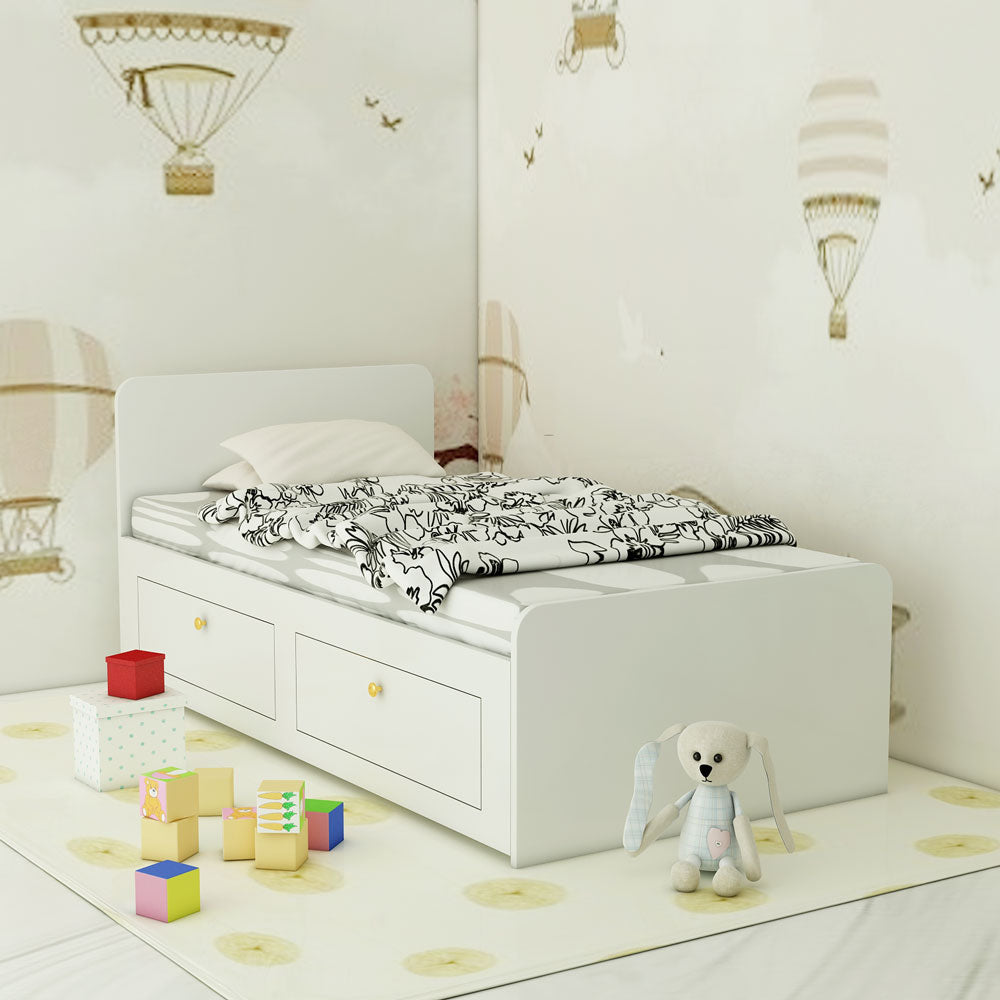 Single Bed, Sinle Bed in White Color, Single Bed for Kids, Single Bed - VT5064