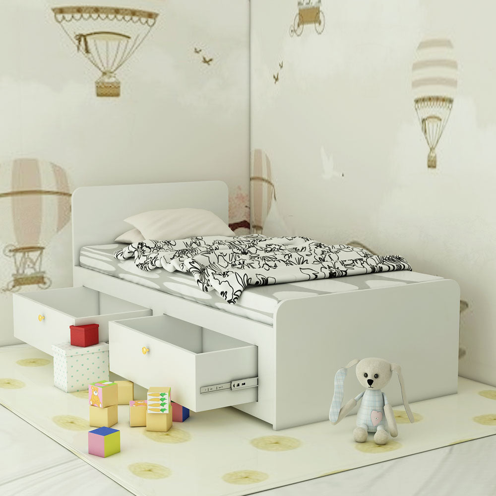 Single Bed, Sinle Bed in White Color, Single Bed for Kids, Single Bed - VT5064