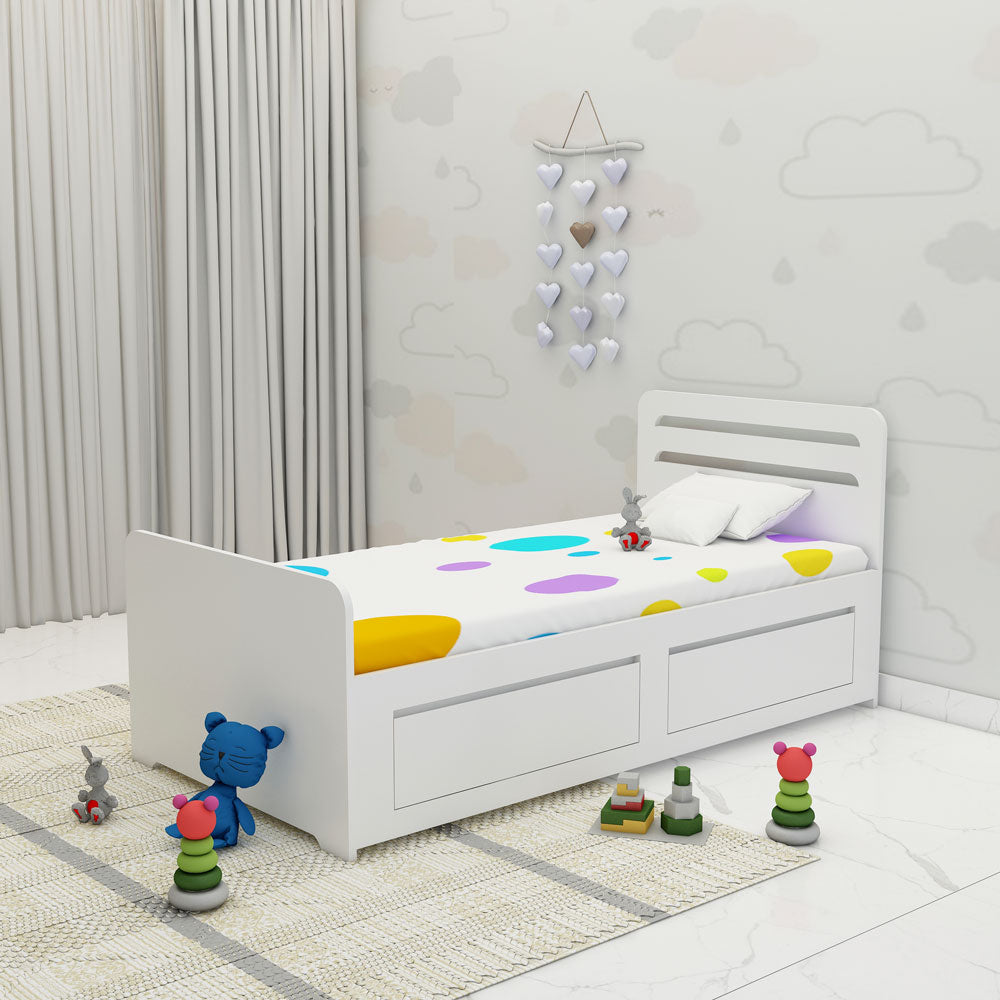 Panel Bed, Panel Bed in White Color, Panel Bed for Kids, Panel Bed - VT5065