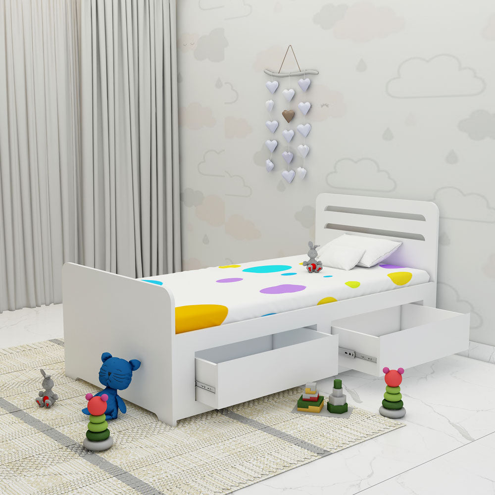 Panel Bed, Panel Bed in White Color, Panel Bed for Kids, Panel Bed - VT5065