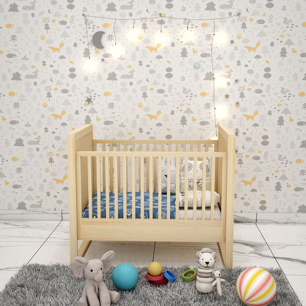 Crib, Crib in Wood Color, Crib for Kids, Crib - VT5067