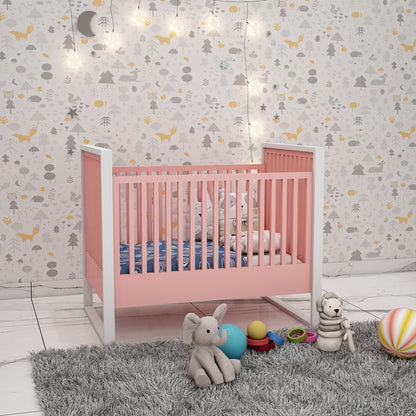 Crib, Crib in Pink & White Color, Crib for Kids, Crib - VT5068