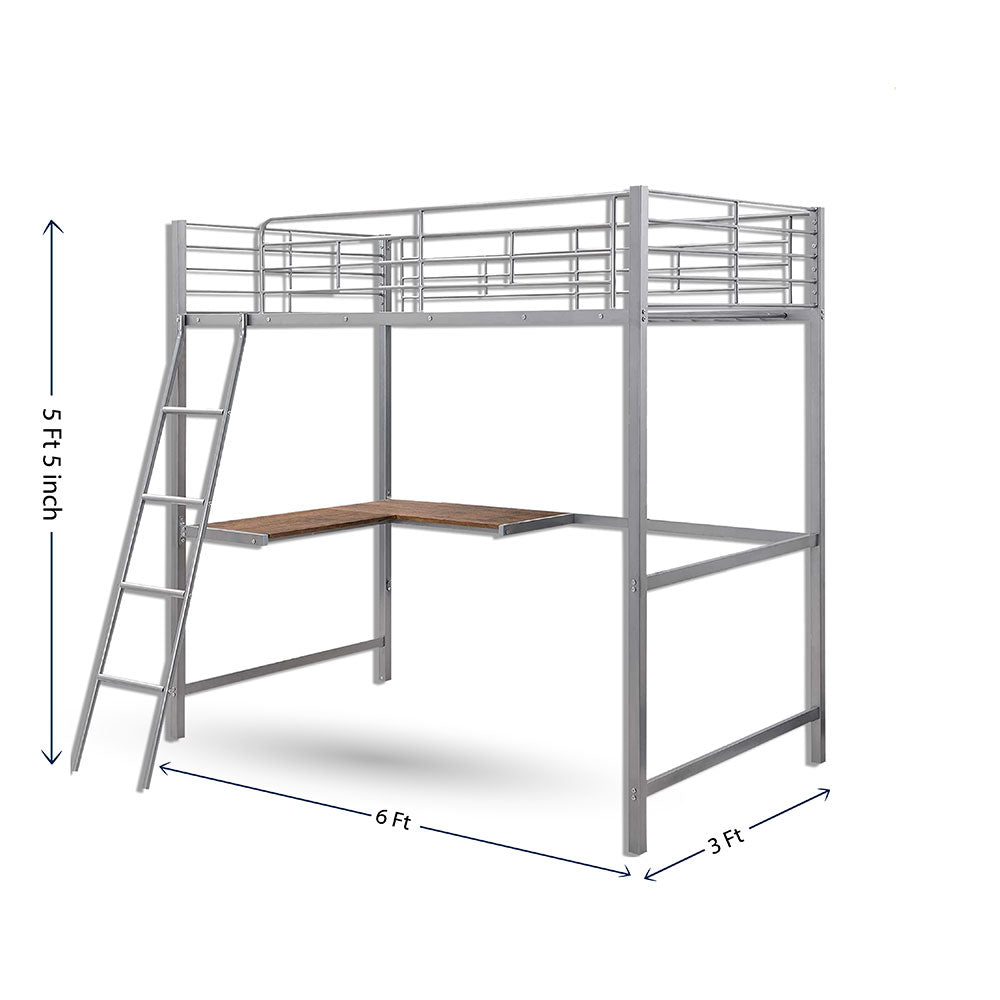 Bunk Bed, Bunk Bed in Grey Color, Bunk Bed with Table Shelf,  Bunk Bed - VT5079