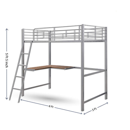 Bunk Bed, Bunk Bed in Grey Color, Bunk Bed with Table Shelf,  Bunk Bed - VT5079