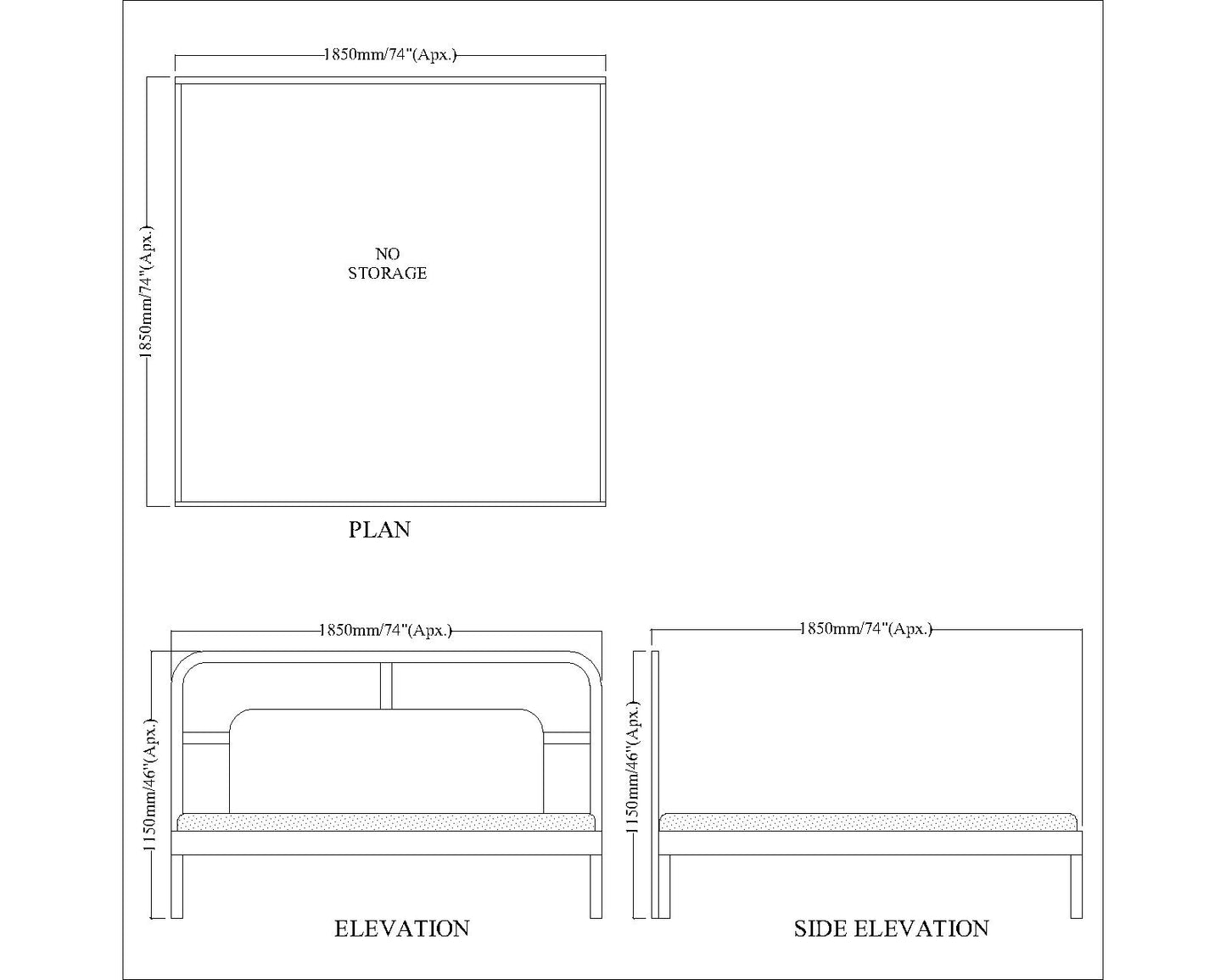 Bed, King Size Bed, Full Size Bed, Bed for Bedroom, Wooden Bed, Bed in White Color, Bed in Wooden Legs,  Classical Bed, Bed - VT5082