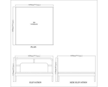 Bed, King Size Bed, Full Size Bed, Bed for Bedroom, Wooden Bed, Bed in White Color, Bed in Wooden Legs,  Classical Bed, Bed - VT5082