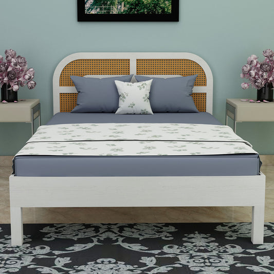 Bed, Queen Size Bed, Bed for Bedroom, Wooden Bed, Bed in White Color, Bed in Wooden Legs, Classical Bed, Bed - VT5084