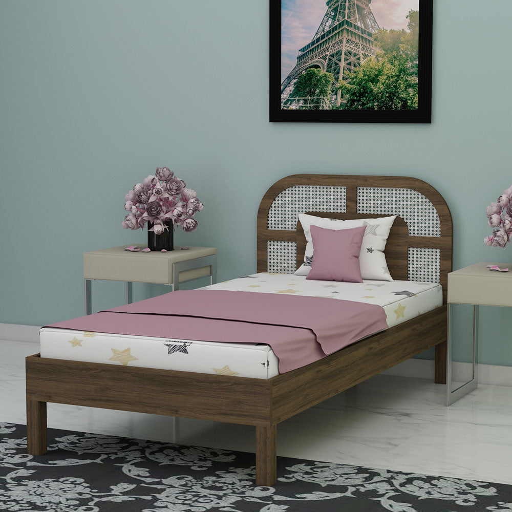 Bed, Single Size Bed, Bed for Bedroom, Wooden Bed, Bed in Brown Color, Bed in Wooden Legs, Classical Bed, Bed - VT5085