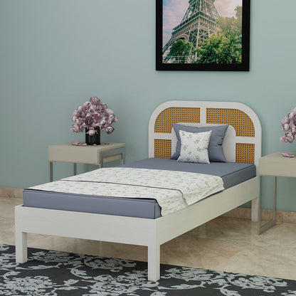 Bed, Single Size Bed, Bed for Bedroom, Wooden Bed, Bed in White Color, Bed in Wooden Legs, Classical Bed, Bed - VT5086