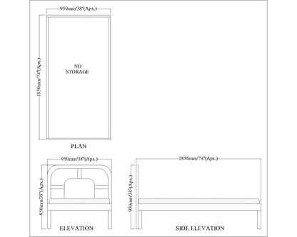 Bed, Single Size Bed, Bed for Bedroom, Wooden Bed, Bed in White Color, Bed in Wooden Legs, Classical Bed, Bed - VT5086