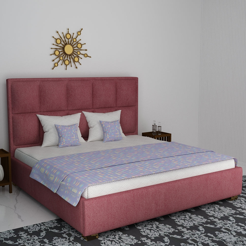 Bed, King Size Bed, Full Size Bed, Bed for Bedroom, Bed in Pink Color, Bed with Golden Legs, Bed - VT5087