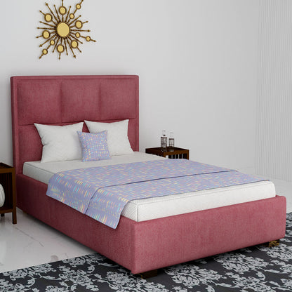 Bed, Queen Size Bed, Bed for Bedroom, Bed in Dusty Pink Color, Bed with Golden Legs, Bed - VT5089