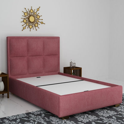 Bed, Queen Size Bed, Bed for Bedroom, Bed in Dusty Pink Color, Bed with Golden Legs, Bed - VT5089