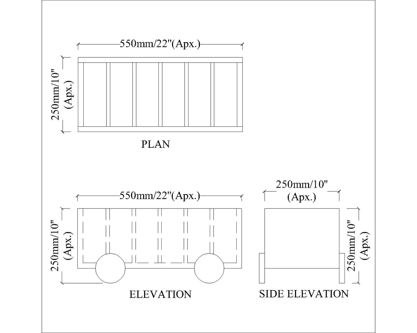 Magazine Holder, Wooden Box with Separate sections for magazine/Books, Magazine Holder - VT525